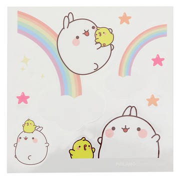 MOLANG 萌浪兔 防水貼紙  彩虹  1個
