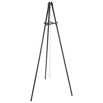 CAPTAIN STAG 鹿牌 黑鹿 三角吊鍋架 展開尺寸W70×D60×H143.5cm  黑色  1個