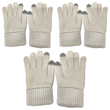 兩指觸屏針織手套 Set 3雙 保暖舒適  20 x 12cm  白色
