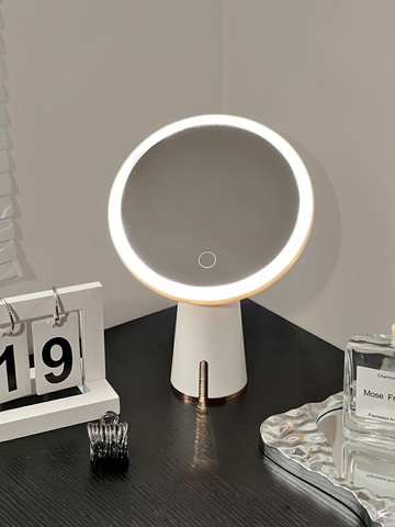 LED觸控化妝鏡折疊桌鏡化妝鏡帶燈臺式女生桌面梳妝臺led臺式梳妝鏡臥室宿舍高清補光鏡