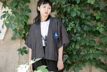 日式和風 拼布輕薄道袍外套