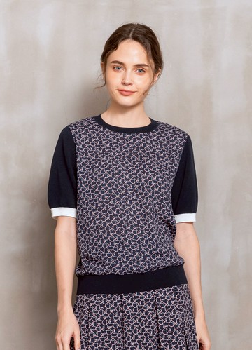 活力氛圍雪紡拼接針織衫