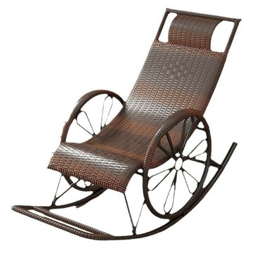 家用陽臺藤編藤椅搖搖椅大人客廳休閑懶人午休加厚老人逍遙椅[010209DD]