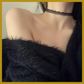 純慾辣妹蕾絲項鏈女 choker頸鏈配飾 黑色鎖骨鏈頸帶 氣質白色項圈