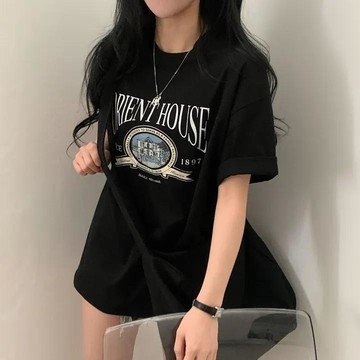 已售9642件💖Vuja de 純棉 t恤 短袖上衣女 英文印花 T恤 韓國上衣 oversize T恤 潮流衣服 寬