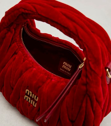 Miu Miu Wander Mini velvet top-handle bag