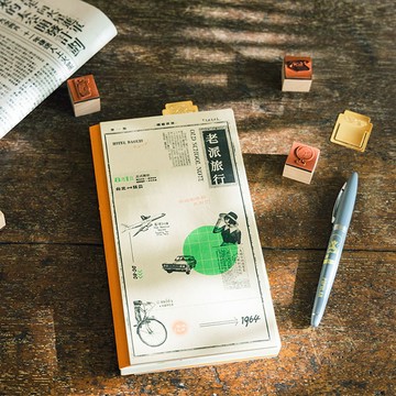 【報時光】老派旅行手帳組(手帳+鋼珠筆+金屬書籤)