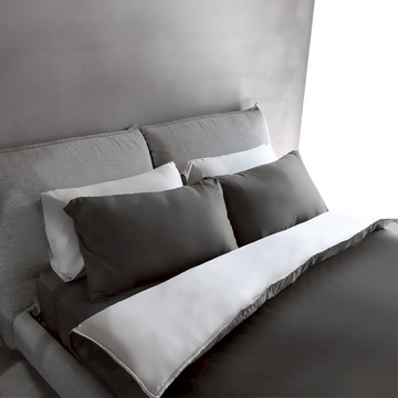 J-bedtime 床寢時光 高質感素色石墨烯x天絲被套床包枕套組-雙人-穩重灰-spm7670m-h  1入  床包、枕套