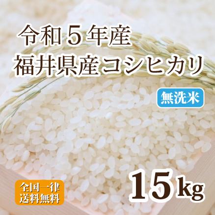 令和５年産 無洗米福井県産コシヒカリ 15kg 白米 安い 5kg×3 単一原料米 送料無料