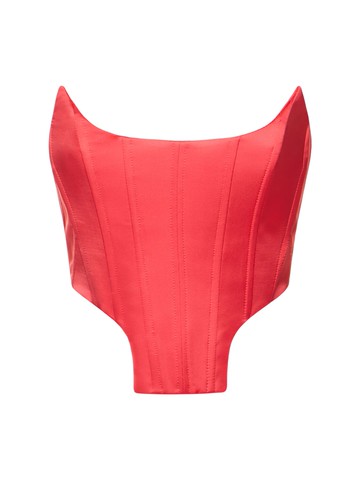 Stretch Satin Bustier Top
