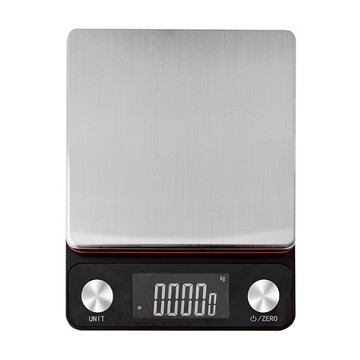 不鏽鋼電子秤-電池款 5000g/1g ABS材質機身  黑色  銀色 + 黑色  CAES0032A