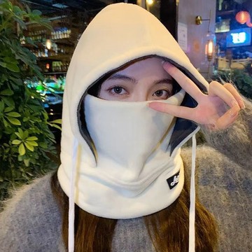 🔥臺灣24H🔥保暖帽子 新圍巾一體帽 男女秋冬季 滑雪加絨騎電動車麵罩 防風套頭帽 騎行麵罩頭套 男女冬季保暖冬天防寒全