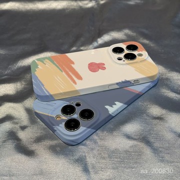 ✨限時下殺✨菲林塗鴉簡約小兔用於蘋果15/14pro手機殻iPhone13/12新11硬殻8p