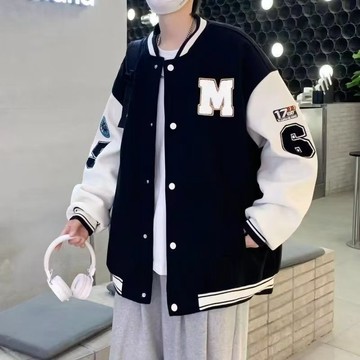 限時優惠 休閒加絨夾克衫 外套男棒球服男裝冬季胖子港風ins上衣大碼寬鬆學生加絨夾克衫潮