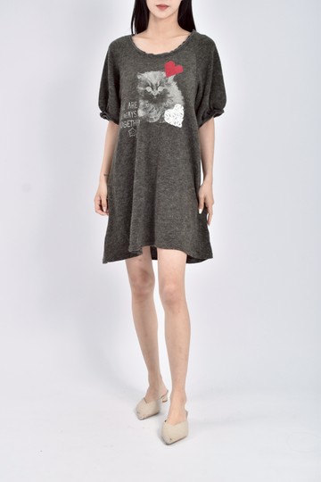 (S) my worid棉質短袖綠色洋裝