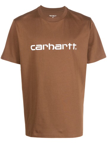 Carhartt WIP - logo-print cotton T-shirt - men - Cotton - S - Brown