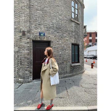 落落狷介 高級感風衣韓式風外套2025年新款秋裝寬松卡其色小個子