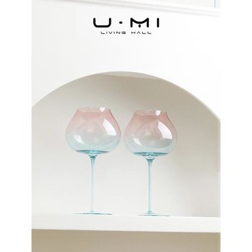 U Mi LIVING · 桃花 | 超薄紅酒杯勃艮第杯高腳杯漸變紅酒杯酒具