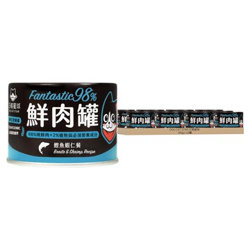 DOG CAT STAR 汪喵星球 全齡貓 98%無膠鮮肉主食罐  鰹魚蝦仁  165g  12罐