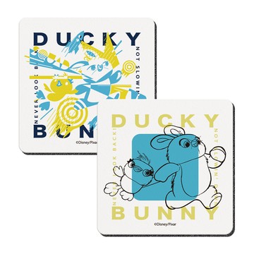 收納王妃 - 迪士尼 Disney 兔子系列【方形黃藍鴨霸兔崽子】珪藻土軟式吸水杯墊 吸水墊 台灣製造二入組10...