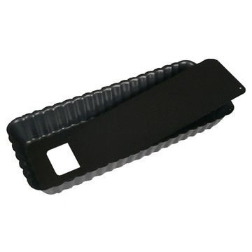 de Buyer 畢耶 不沾烘焙系列 可拆式長方形波浪邊塔模  20 x 8 x 2.7cm  1個