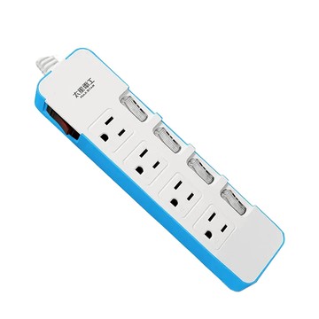 MAX STAR 太星電工 一發連動彩色五開四插電腦線 一鍵搞定電源管理 埋入式帶燈節能開關  1.8m  1個