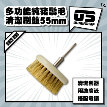 多功能純豬鬃毛清潔刷盤55mm 接電鑽 毛刷 清潔刷 洗車 鋁圈刷 硬毛刷 豬鬃毛刷 洗車用品 硬毛刷【零伍工坊】