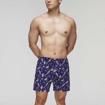 DADADO-帥氣老爹 M-3L印花四角男內褲(深藍) 天然絲光棉-吸濕排汗-GHQ332DB