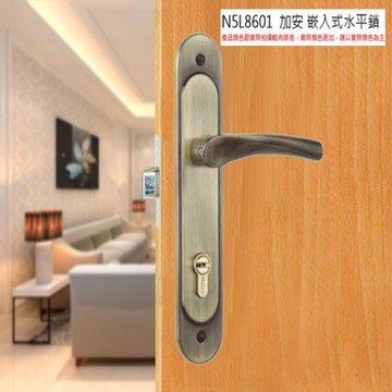 加安【嵌入式水平鎖】卡巴鎖匙 青古銅連體鎖 面板鎖 葫蘆鎖心 水平鎖 水平把手 把手鎖