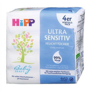 (預購) Hipp  喜寶 寶寶親膚濕紙巾 4*52st (HP144)