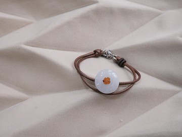 幸運平安扣・青紫冰種翡翠手鍊・緬甸玉 ・天然石