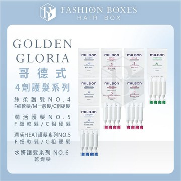 101時尚盒子｜Milbon 哥德式居家護髮4劑(9g*4入)｜絲柔護髮NO.4 潤活NO.5 水妍NO.6髮膜 結構式