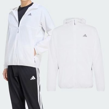 Adidas Arn Zr Lw J 男款 白色 透氣 拉鏈口袋 連帽 夾克 運動 休閒 外套 KY4913