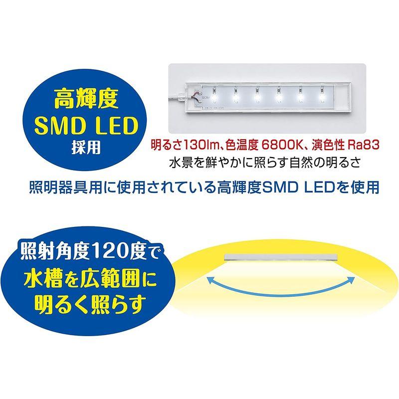 GEX クリアLED フラッティ ホワイト スリム高輝度LED 40cm以下水槽用