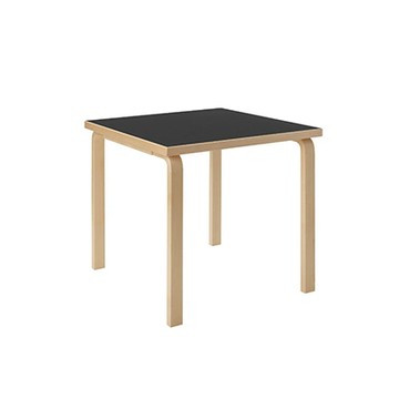 Aalto Table 81C 方桌（黑色桌面、75 x 75 公分）