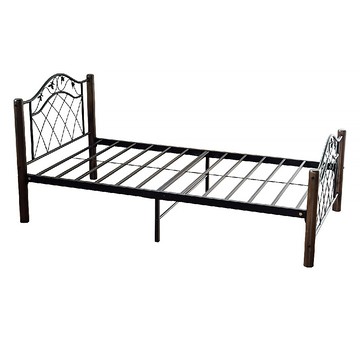 【RICHOME】 萊麗雅3.5呎單人床胡桃色+黑色