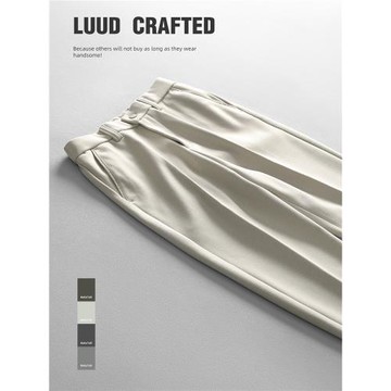 LUUD 商務通勤休閑褲男冬季潮流磨毛內里錐形褲百搭保暖男裝長褲