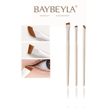 BAYBEYLA 貝貝拉 奶白瓷刀鋒眼線刷 鐮刀眼線刷 砍刀眉刷 【隔日到貨】眼線刷 眉刷 極細鐮刀刷 臥蠶刷