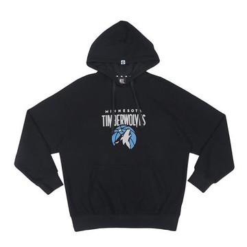 NBA 長袖帽T 休閒上衣 黑色 灰狼印花 中性款 35551058 20 noB53