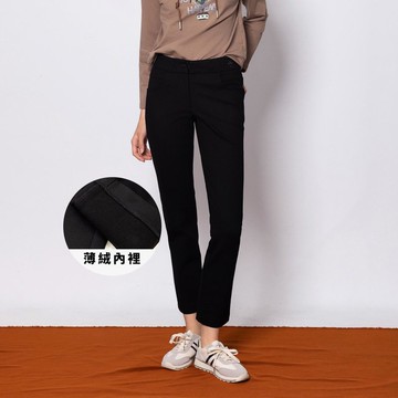 【MEDUSA】MEDUSA 燙鑽字母黑色薄絨修身西裝長褲(M-XL) | 內刷毛