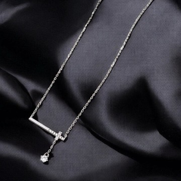 Giftest 純銀鍍18K金/光十架-銀可洗澡低敏材基督教十字架項鍊N97