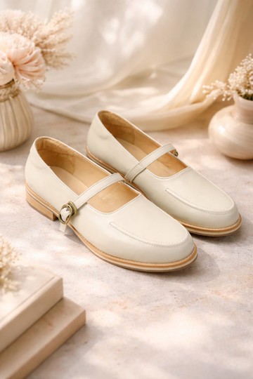 【英倫瑪麗珍】象牙白。微笑的女孩