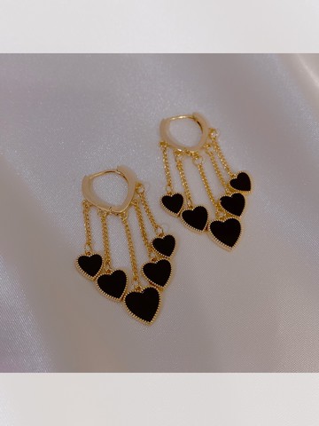 塔蘭流蘇長款愛心耳環小眾設計感冷淡風高級網紅耳飾年新款潮