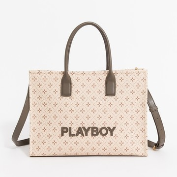 PLAYBOY - 手提包附長背帶  ChocoVerse系列 - 咖啡色