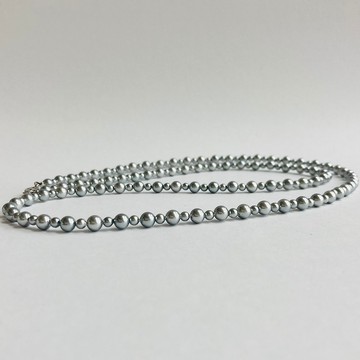 貝殼珍珠組合歌劇項鍊/5毫米約80公分/灰/R/日本製造