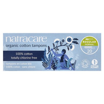 Natracare, 有機衛生棉條，普通流量，20 支