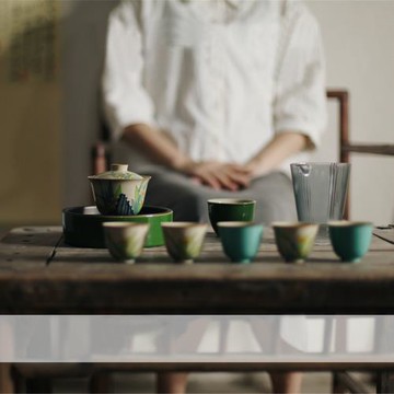 |宋青書院|《空谷幽蘭》景德鎮草木灰手繪蓋碗 蘭花 釉下彩文人