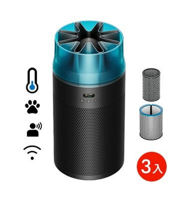 【多入採購3入超值組合】Dyson HushJet™ Purifier Compact 噴射氣流空氣清淨機 HJ10 (冰川藍)
