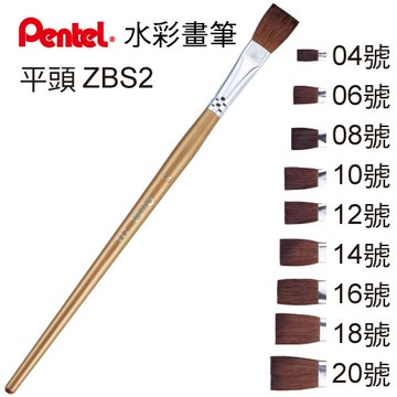 Pentel 飛龍 ZBS2-16T 水彩筆 (16號平頭)【APP滿額下單4%點數(單一帳號最高1500點)】5/31止