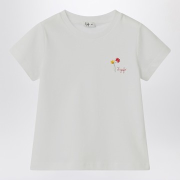 White T-shirt with embroidered logo